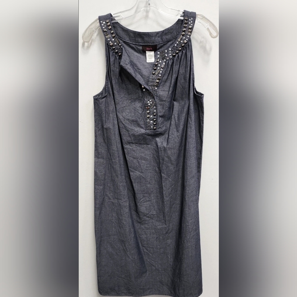 Mark Dress Size XL Xlarge Denim Sequin Casual Cocktail Jewels Party Mark. Wear